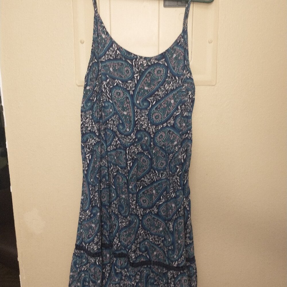 Aqua and Royal Paisley Summer Tank Dress by Old Navy size Medium